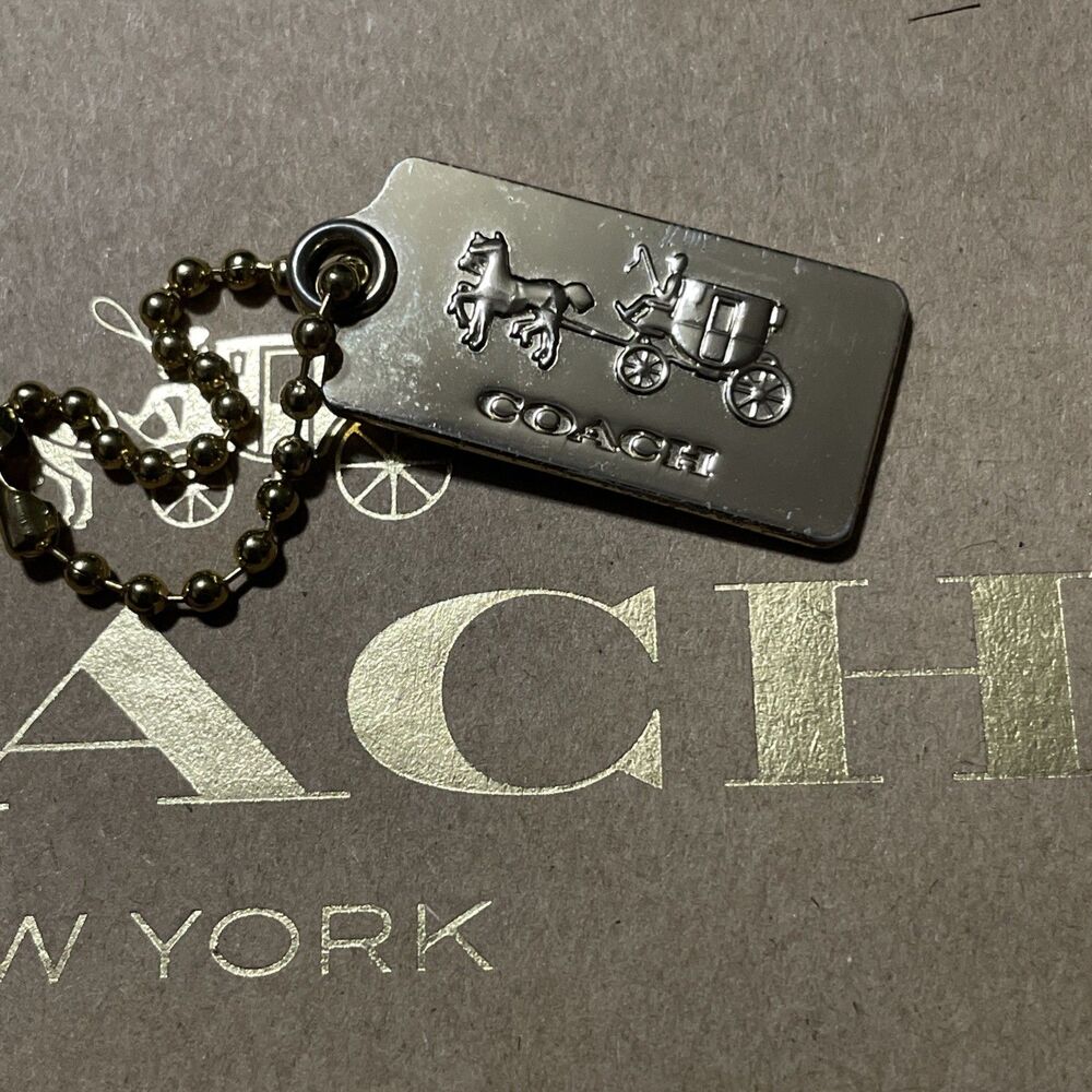 Authentic Coach Horse & Carriage Gold Tone Metal Hang Tag Bag Charm 1.5” Mini
